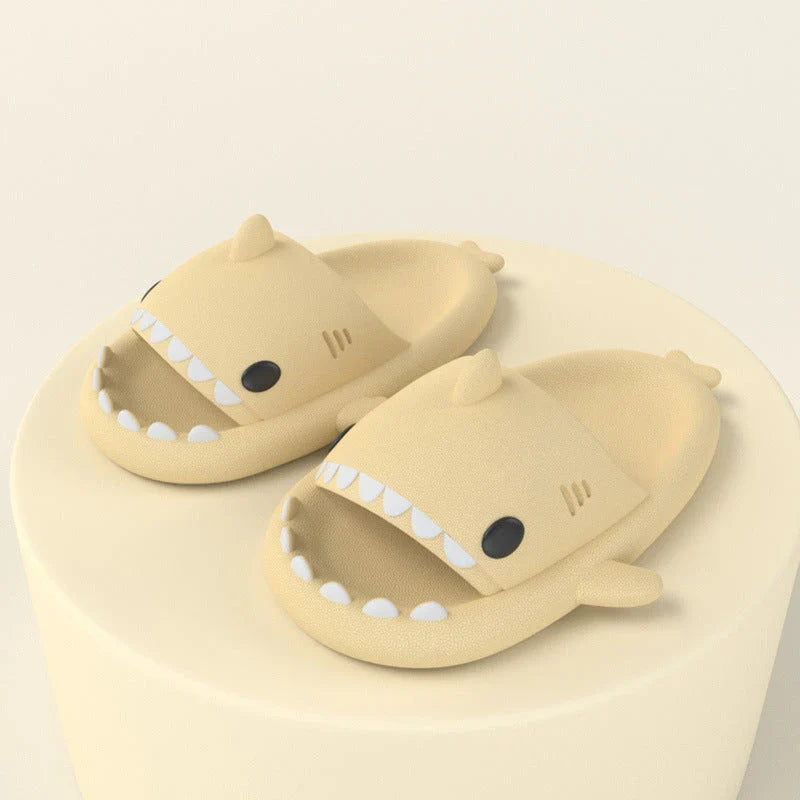 Cozy cartoon shark-themed slippers with anti-slip sole for indoor and outdoor wear