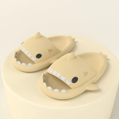 Cozy cartoon shark-themed slippers with anti-slip sole for indoor and outdoor wear