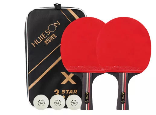 Pure wood table tennis racket set with reverse glue rubber for enhanced play