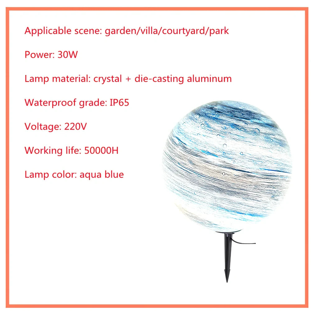 Solar-powered garden lamp in coffee colour with die-cast aluminium and crystal construction, 30cm height