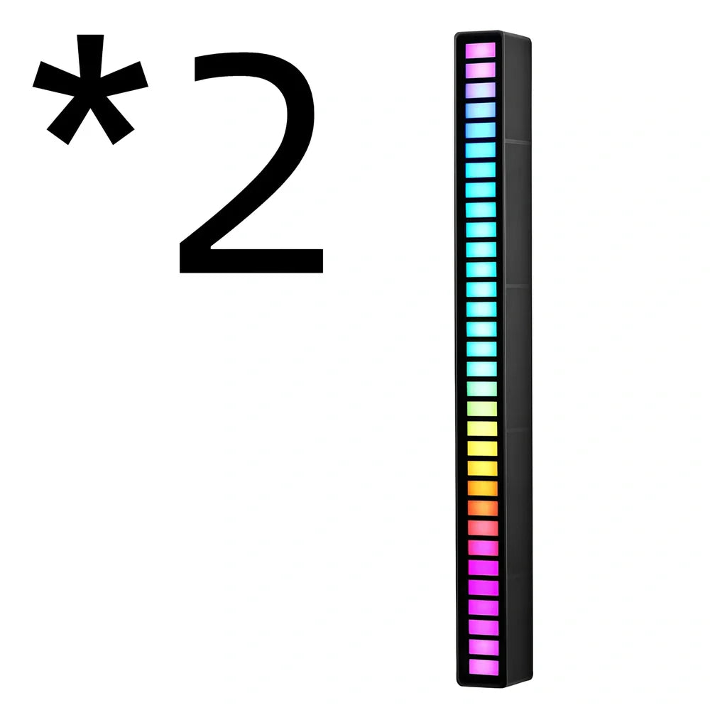 182mm RGB voice-activated music rhythm light with acrylic body and MICRO-USB power cable