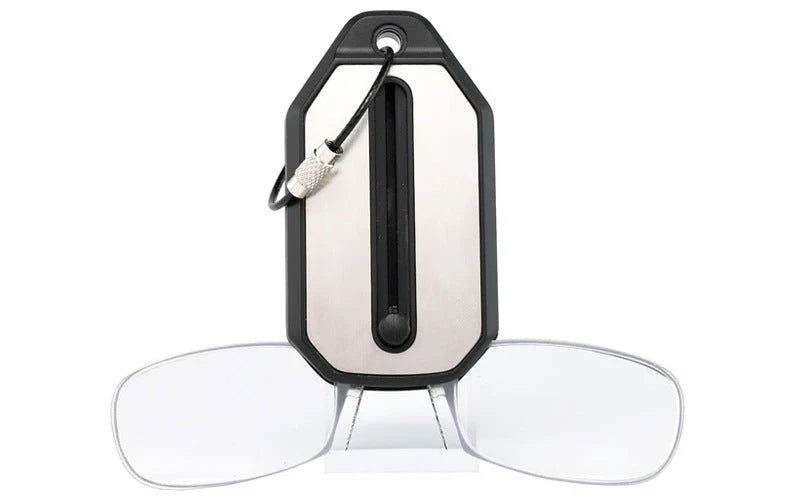 Sleek clip-on reading glasses with polycarbonate lenses for discreet and comfortable magnified vision