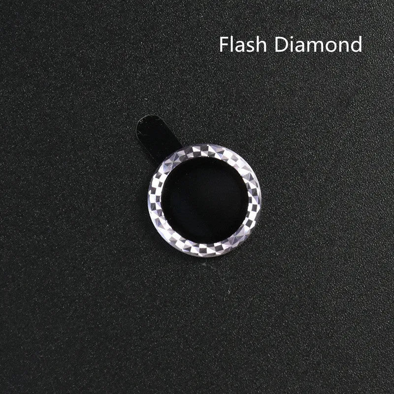iPhone 12 lens protective film with diamond-cut aluminium alloy ring and tempered glass layer