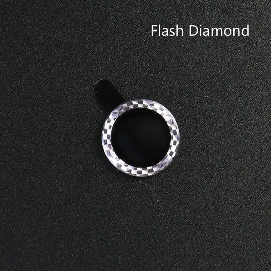 iPhone 12 lens protective film with diamond-cut aluminium alloy ring and tempered glass layer