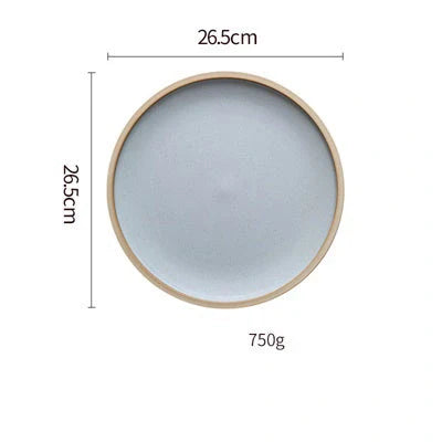 Pure Color Matte Ceramic Plate Set in pink, grey, white, and blue