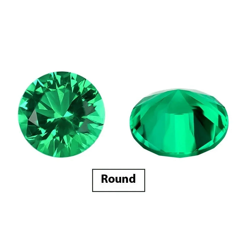 Cultivated emerald gemstones in round and grandmother cuts with Columbia green treasure colour