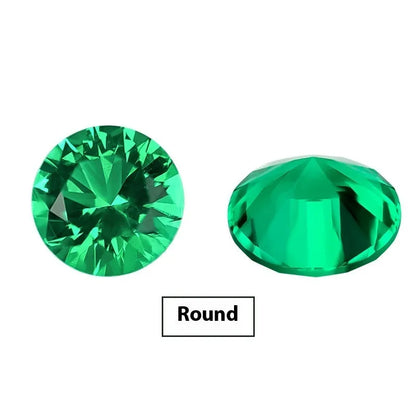 Cultivated emerald gemstones in round and grandmother cuts with Columbia green treasure colour