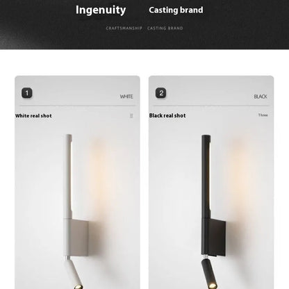 Simple modern wall reading lamp in frosted white or matte black, 3000K, 5W and 3W, 36V and below, for bedside use
