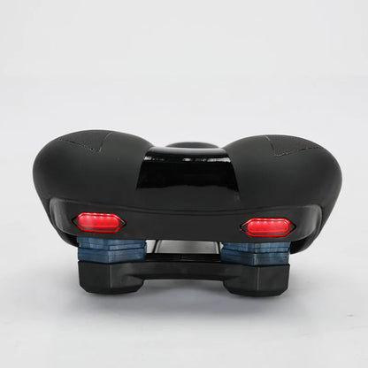 Mountain bike saddle 26x18x6cm in blue gradient, leather fabric and silicone bicycle seat cushion