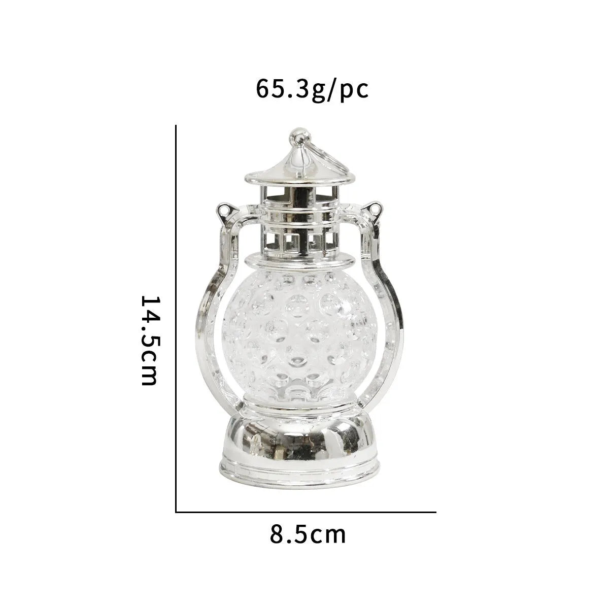 Gold retro oil lamp design LED night light measuring 14.5cm tall