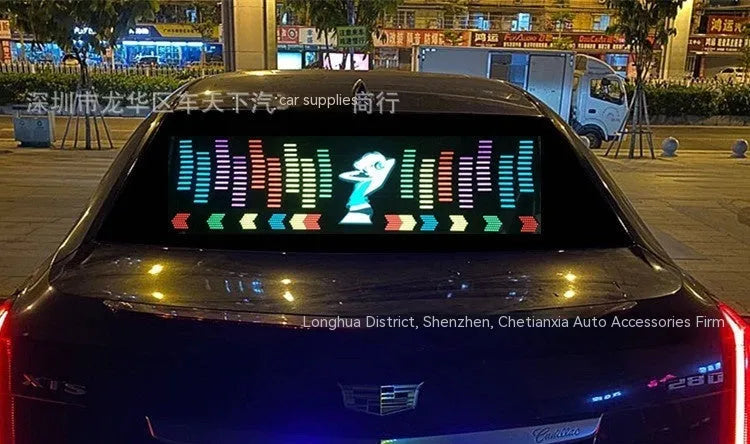 90cm by 25cm car voice control rhythm light with electroluminescent panel showing music-synchronised patterns