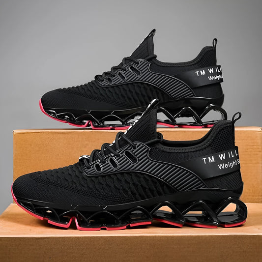 Blade Sports Mesh Casual Running Shoes in solid colour with rubber sole