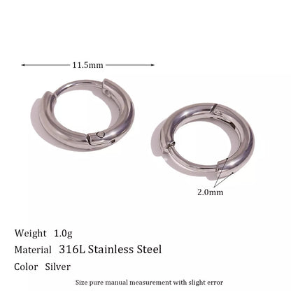 Stainless steel plated 18K ear hoop jewelry for women in golden and silver finishes