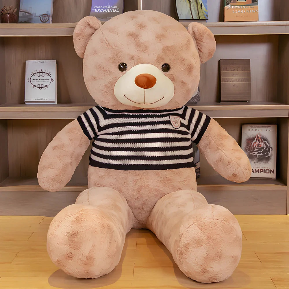 Big hugging teddy bear rag plush doll with rose velvet fabric in multiple size options from 0.8m to 2.6m