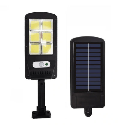 Black solar street light with infrared motion sensor, 370mm length, for outdoor garden and pathway illumination