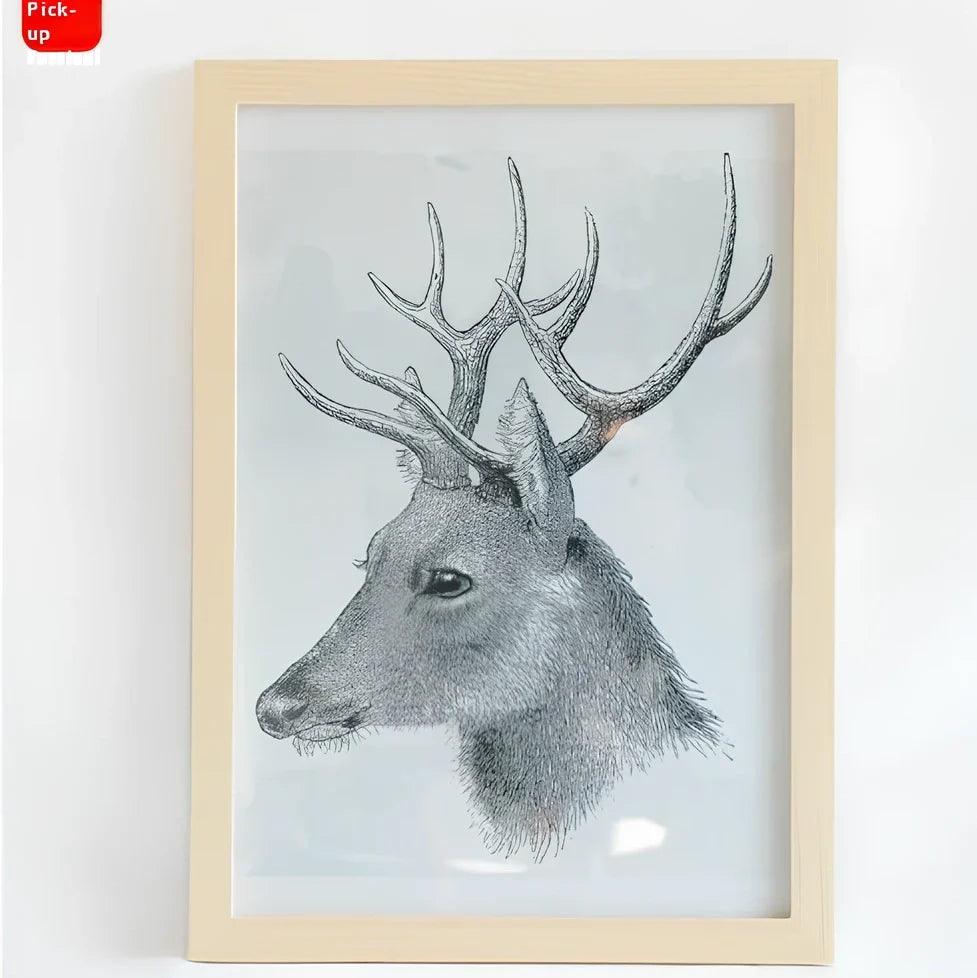 Rectangular solid wood photo frame with baking paint finish showing colour options and size variations