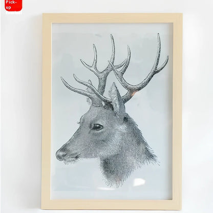 Rectangular solid wood photo frame with baking paint finish showing colour options and size variations