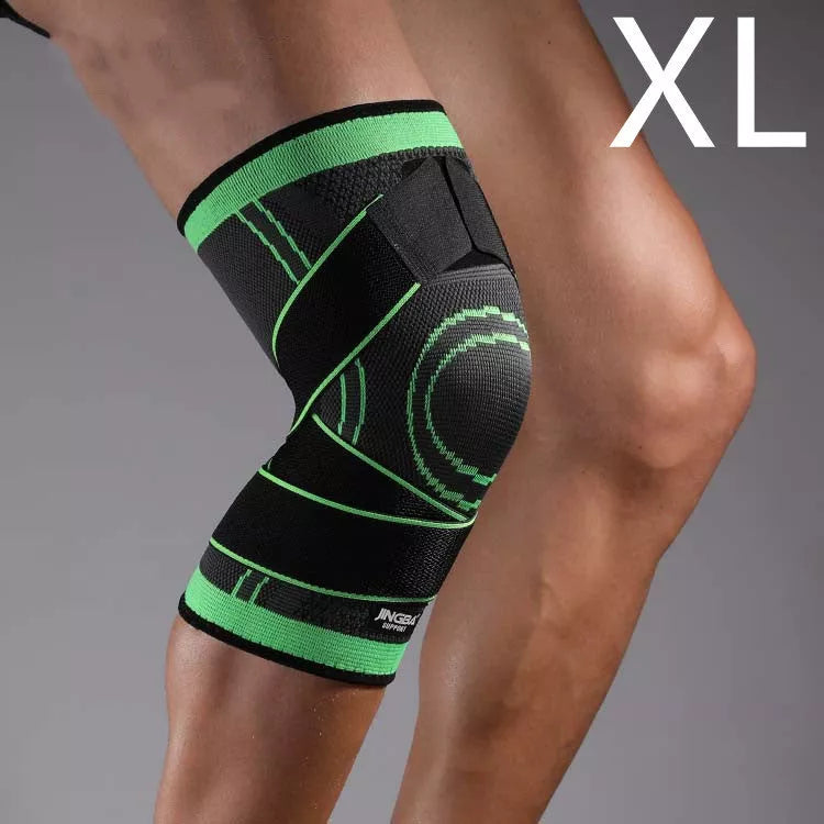 Breathable nylon knee pads for cycling and sports, available in green and orange