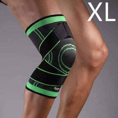 Breathable nylon knee pads for cycling and sports, available in green and orange