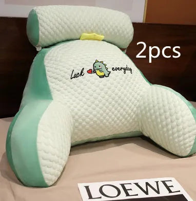 Reading lumbar support cushion in 60x40cm and 70x50cm sizes with embroidery design