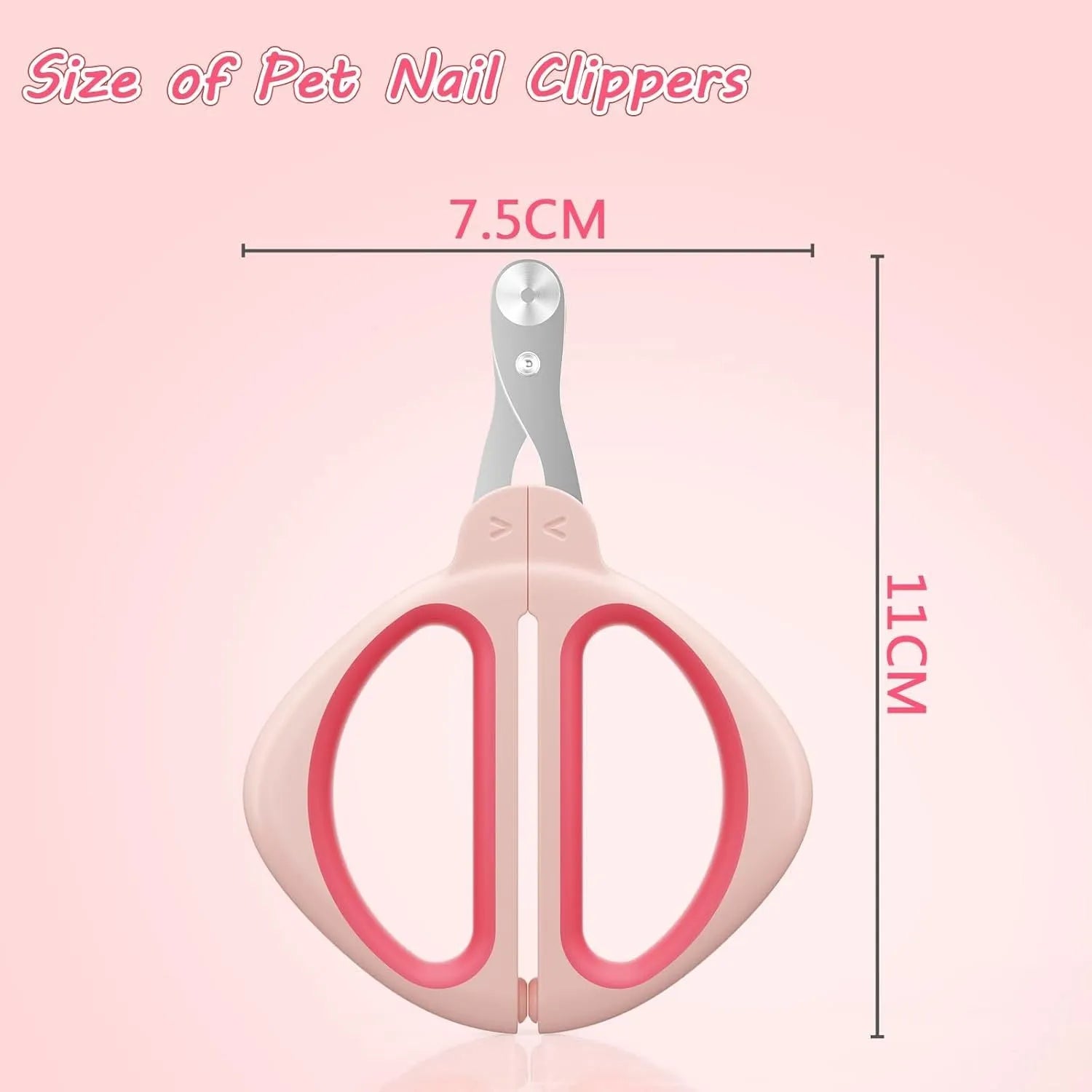 Cat nail clipper with blue handle and positioning round hole for safe trimming