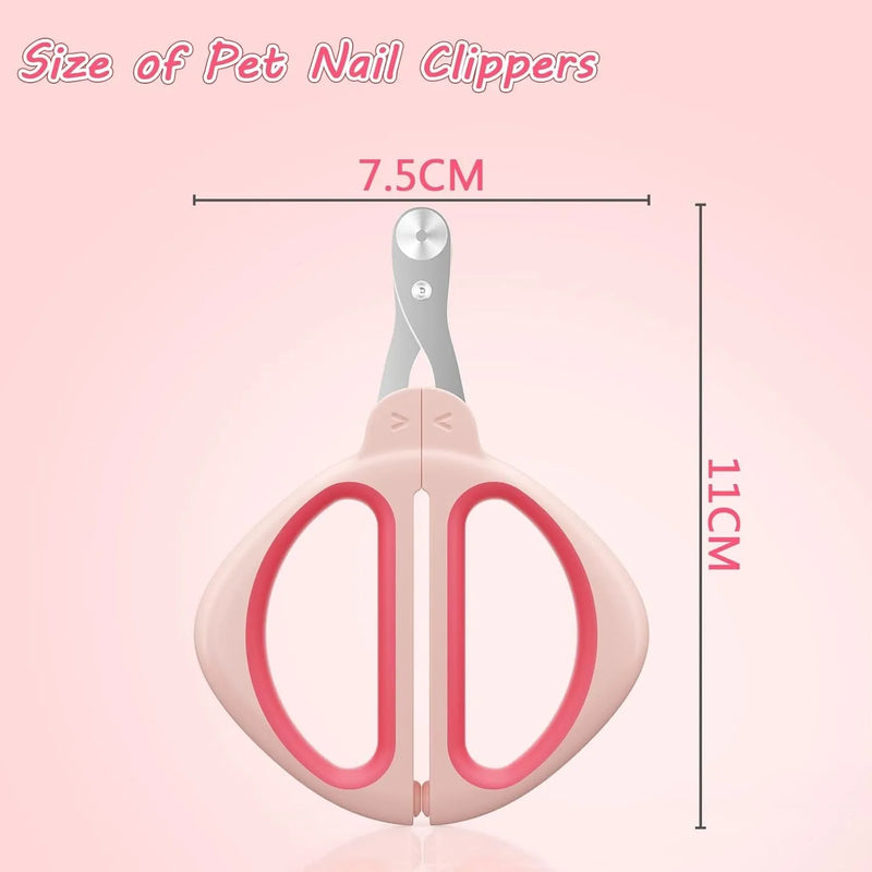 Cat nail clipper with positioning round hole for precise trimming, stainless steel blade for clean cuts, non-slip handle for control, suitable for cats and small pets up to 10kg