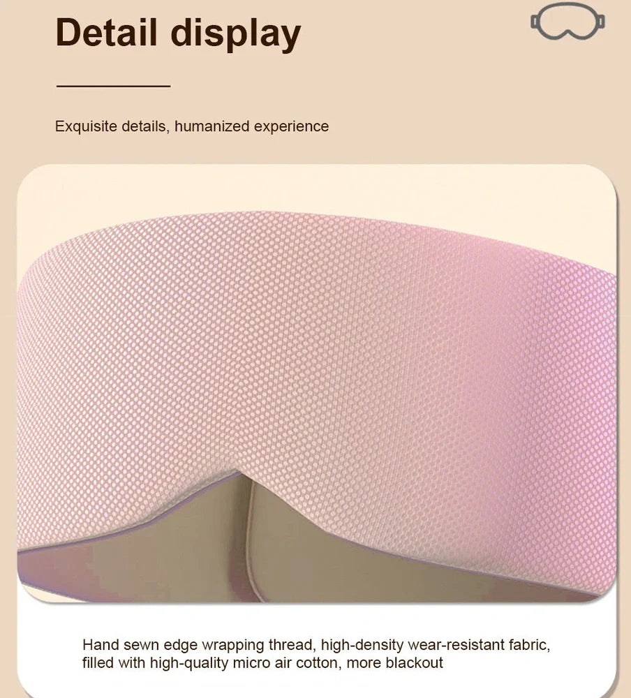 Gray double-sided sleep mask showing cool ice silk side and warm cotton side with adjustable magic tape closure