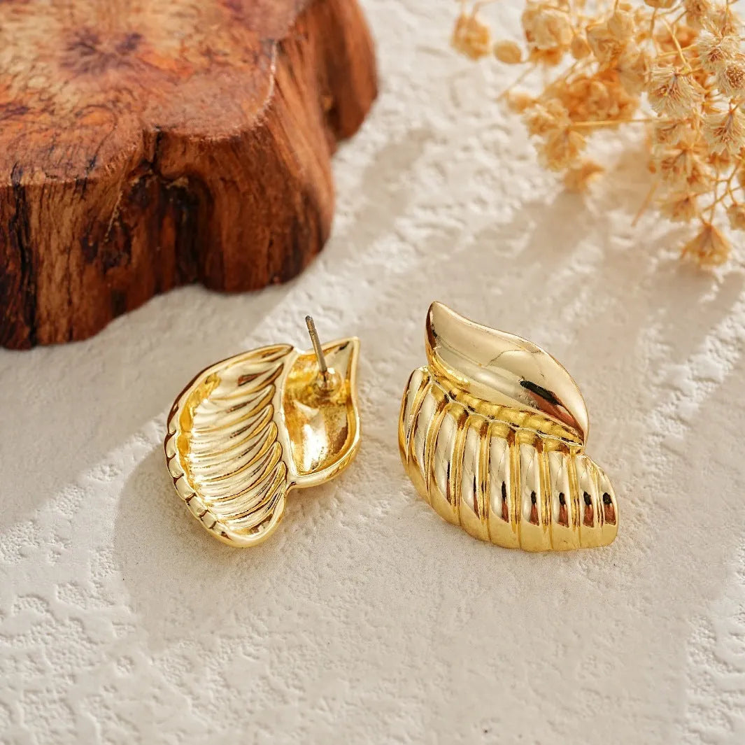 Gold threaded water drop earrings for women with a simple threader drop shape