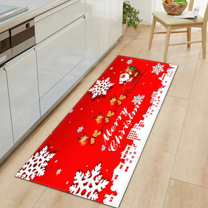 Polyester bathroom entrance mat with machine-woven cartoon pattern in multicolour design