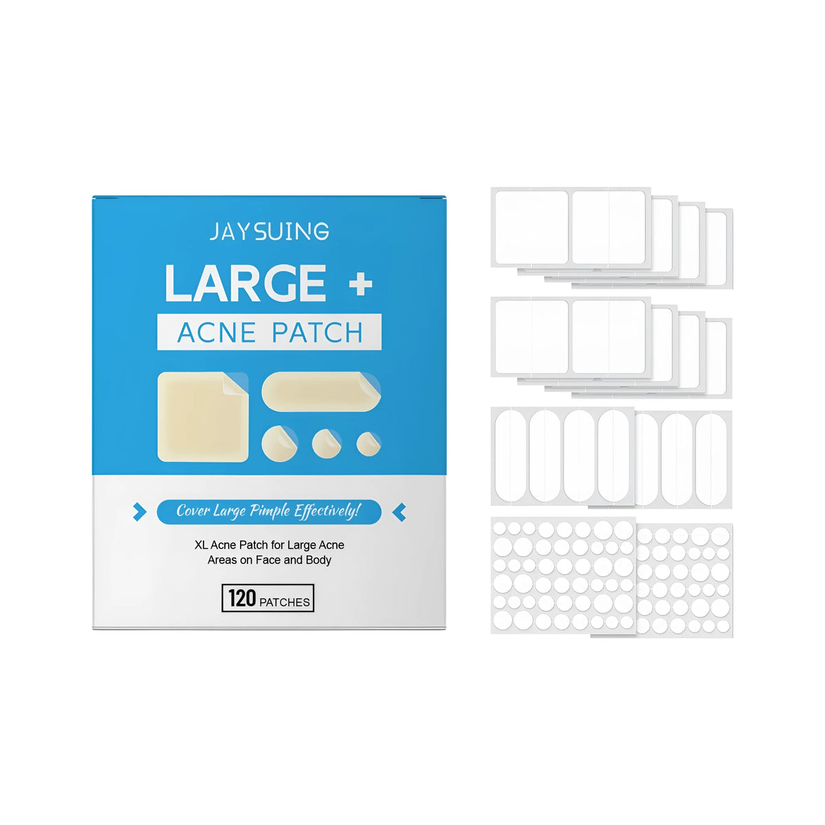 Clear transparent acne patches with tea tree oil and salicylic acid in 120 patch pack