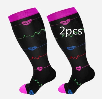 Premium plus-size compression socks with bamboo fibers for superior comfort and support