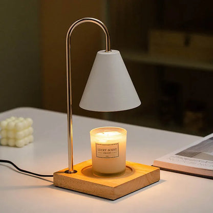 Electric wax melt warmer lamp with stepless dimming, cold rolled steel body, 15 x 33.5 cm, GU10 bulb