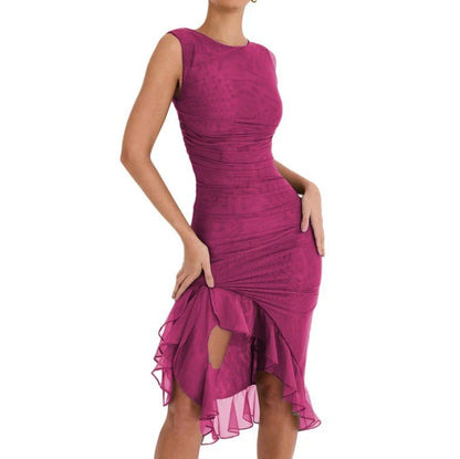 Slim, sleeveless mini dress in various colors, perfect for summer parties and clubs