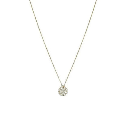 Enchanting magnetic heart-shaped four-leaf clover pendant necklace in gold, silver, and rose gold colors