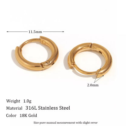 Stainless steel plated 18K ear hoop jewelry for women in golden and silver finishes