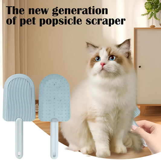 Green ice cream shaped pet grooming brush with soft silicone teeth for cats and dogs