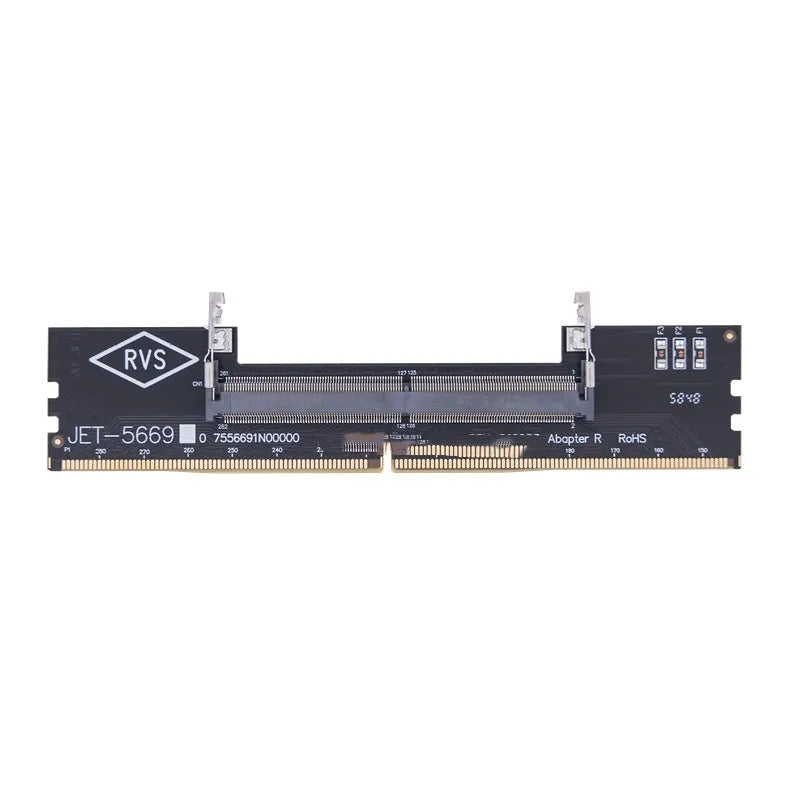DDR4 laptop to desktop memory adapter interface card on anti-static bag.