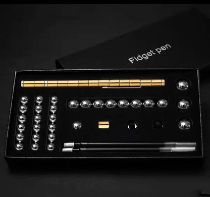 A magnetic modular pen with customizable components and accessories for stress relief, focus, and creativity
