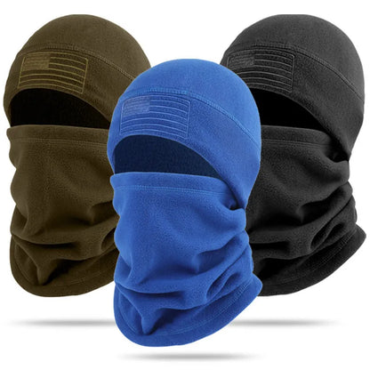 Winter headgear set with polar fleece hat and scarf in blue, army green, grey or black, free size