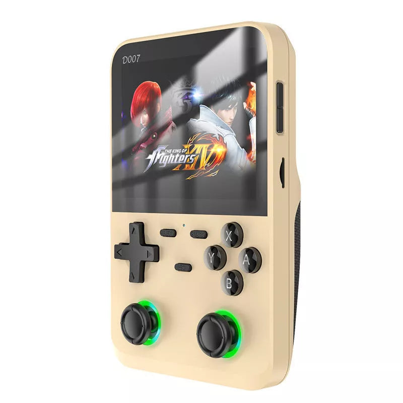 Nostalgic Retro Handheld Game Console with USB Interface in Champagne Gold, Dark Green, and Silver