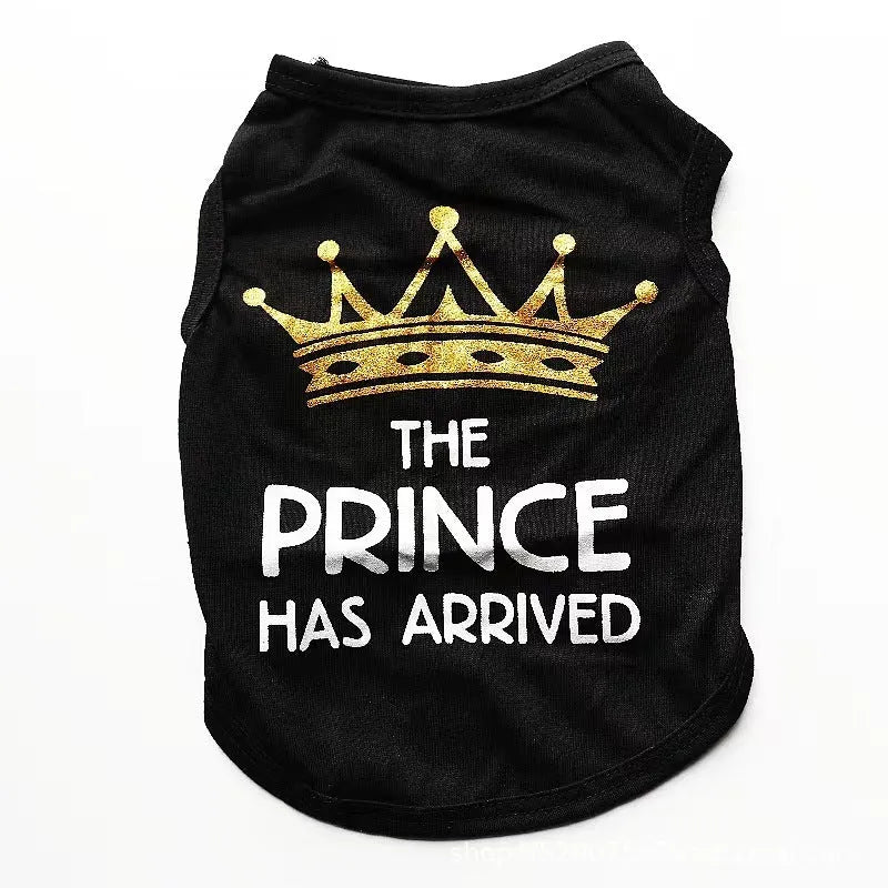 Cotton summer vest for puppies in various colours including black, grey, blue, and pink options.