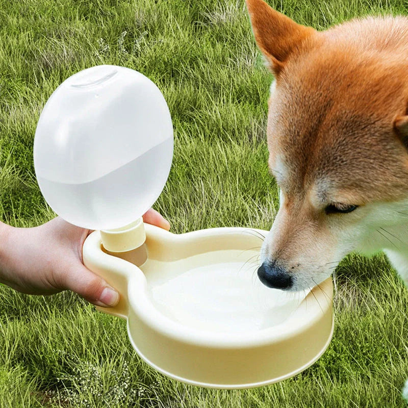 500ml portable pet water bottle with foldable drinking bowl in various colors