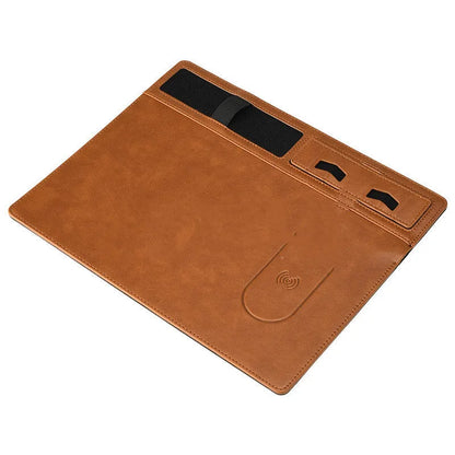 320x260mm wireless charging mouse pad with phone holder in black, brown, grey or pink
