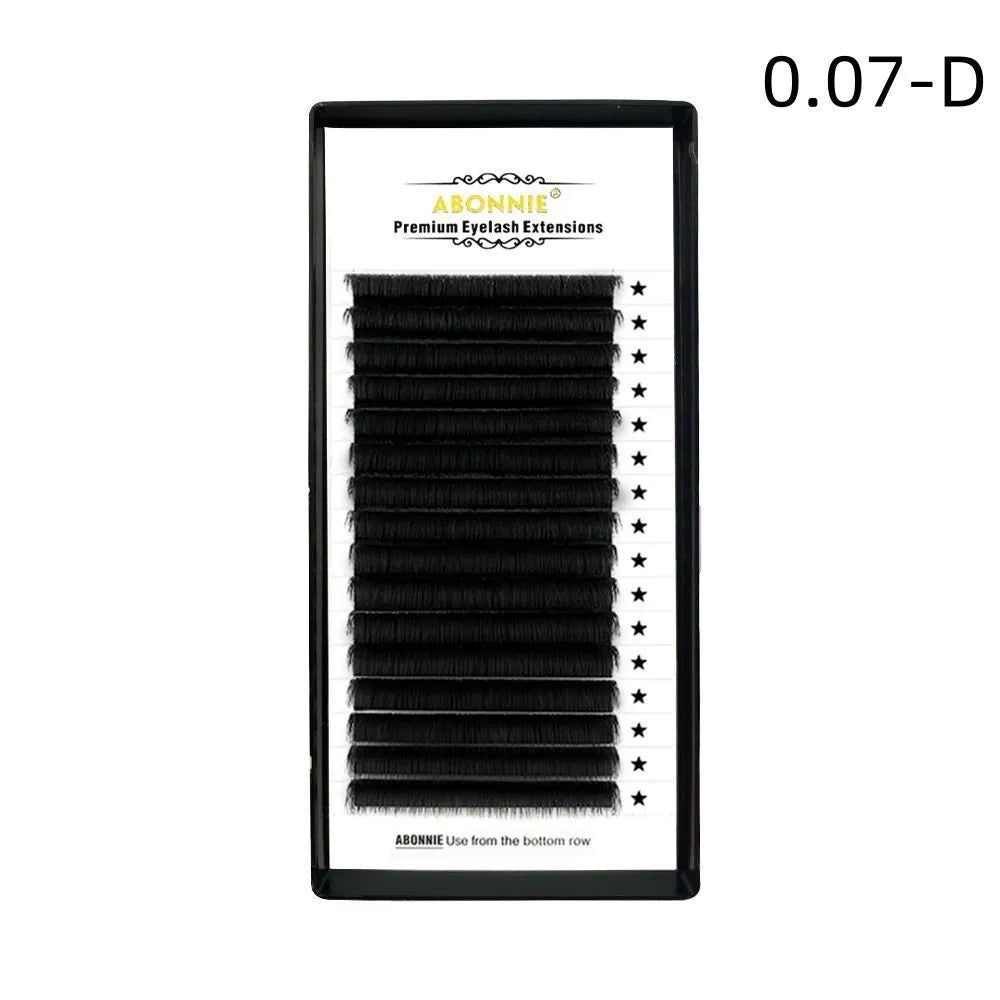 16-row dense false eyelashes made from mink hair with matte finish, showing length options from 8mm to 18mm