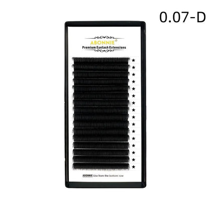 16-row dense false eyelashes made from mink hair with matte finish, showing length options from 8mm to 18mm