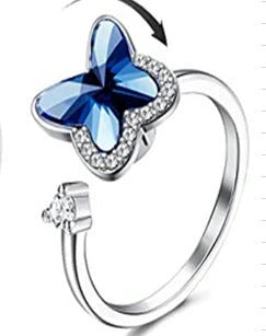 Stylish Fidget Spinner Ring with Adjustable Design, Crafted from Premium Materials for Stress Relief and Fashion