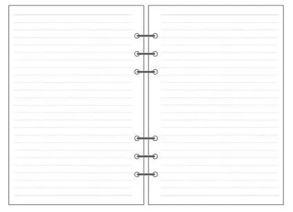 6-hole loose-leaf notebook refill, A5 Daolin paper, 40 sheets, blank dot matrix lined square pages