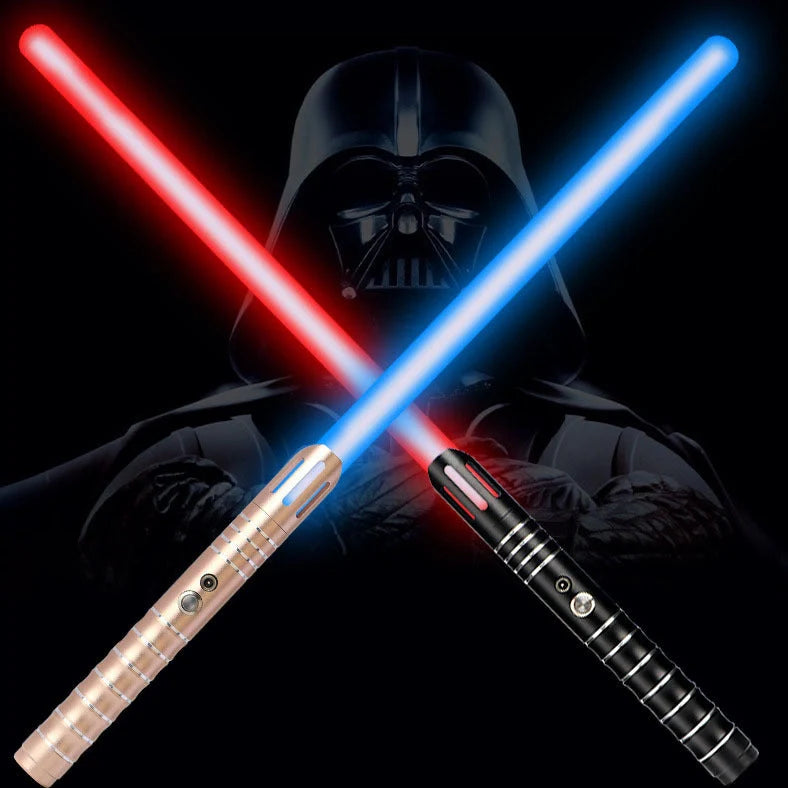 RGB metal lightsaber with extended 156cm length showing LED colours and metal hilt