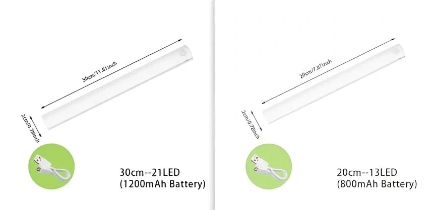 Stainless steel wireless LED motion sensor night light with magnetic wall mounting