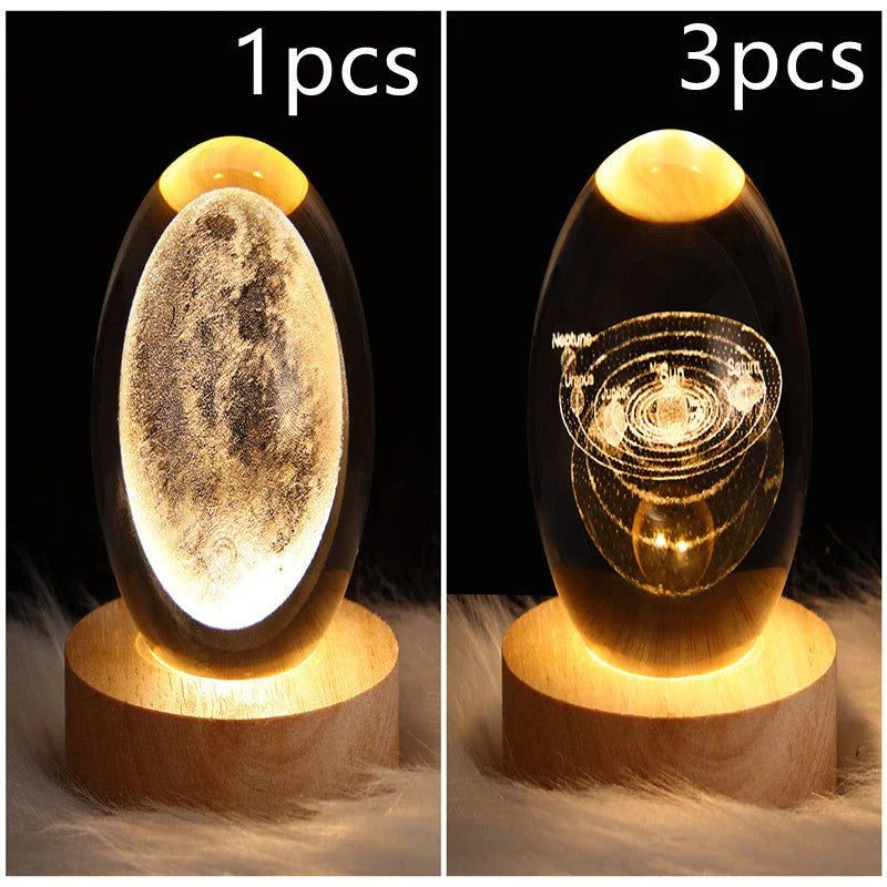 A mesmerizing galaxy-inspired crystal ball lamp with a warm, soothing LED glow.